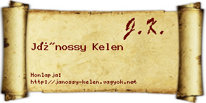 Jánossy Kelen névjegykártya